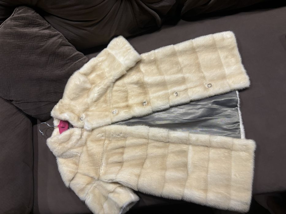 Норковая шуба бежевая