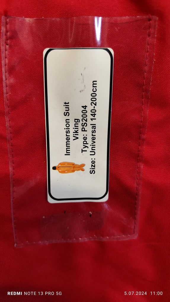 Skafander ratunkowy immersion suit Viking PS2004 rozmiar uniwersalny