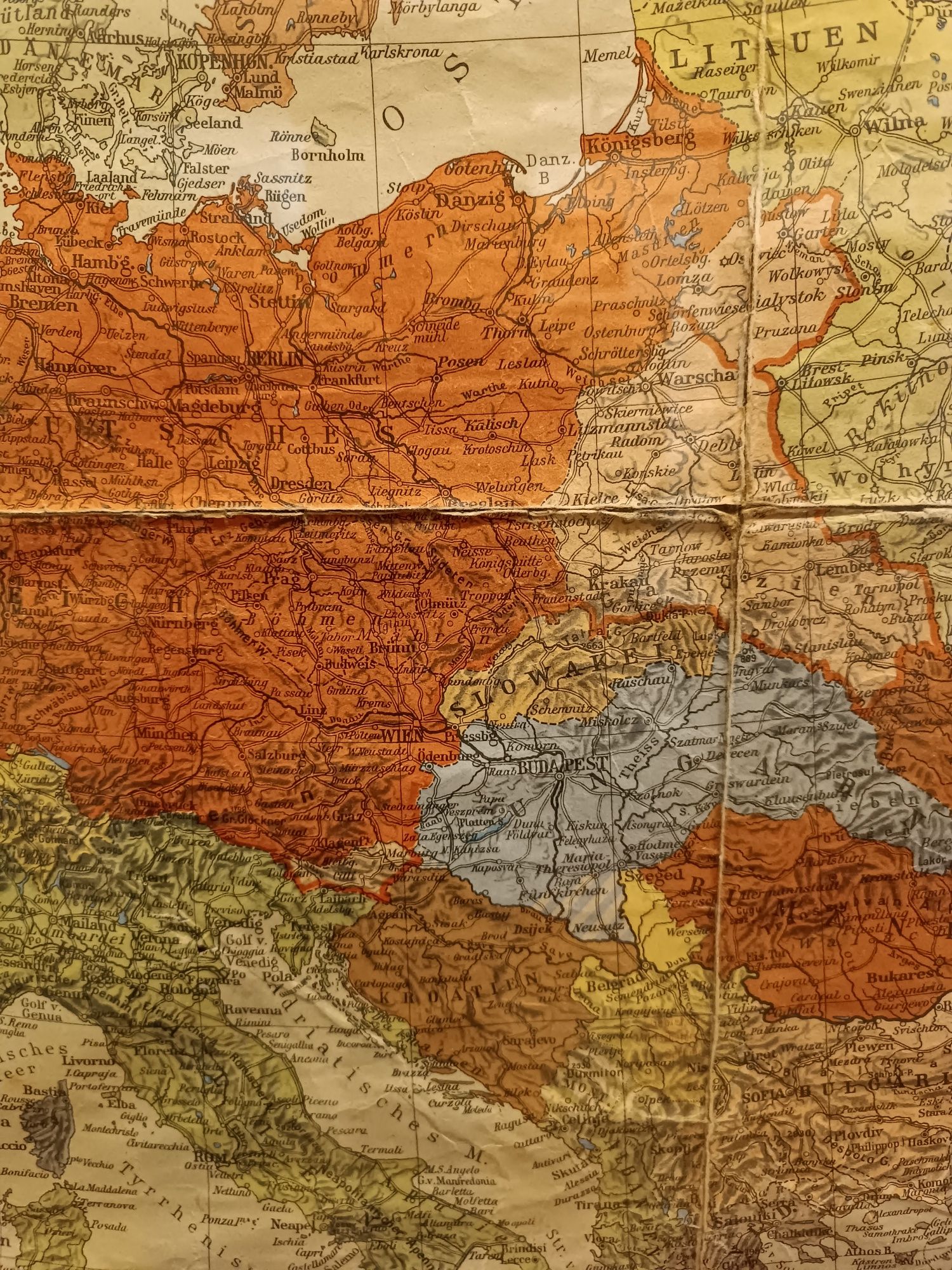 Stara Mapa Europy 1942