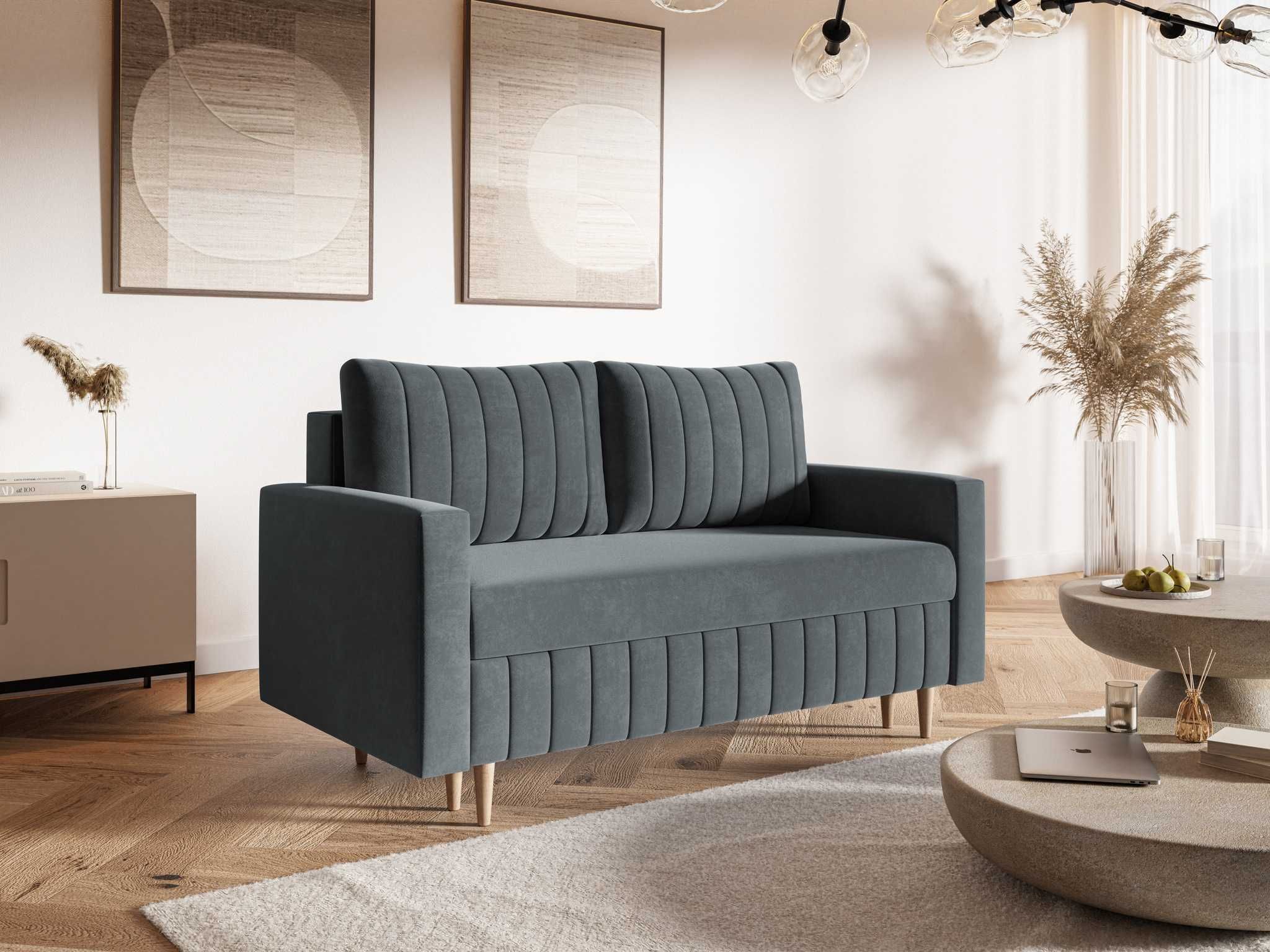 Sofa rozkładana z funkcją spania skandynawska 160 cm Scandi