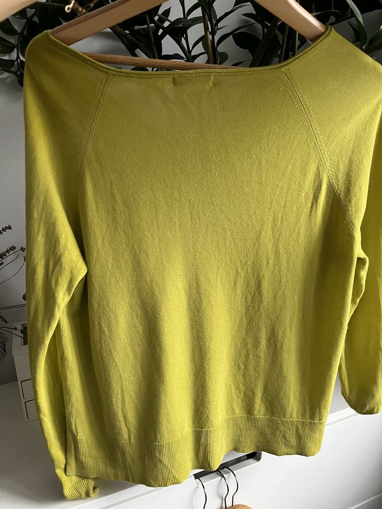 Sweter massimo dutti bawelns i jedwab S limonka