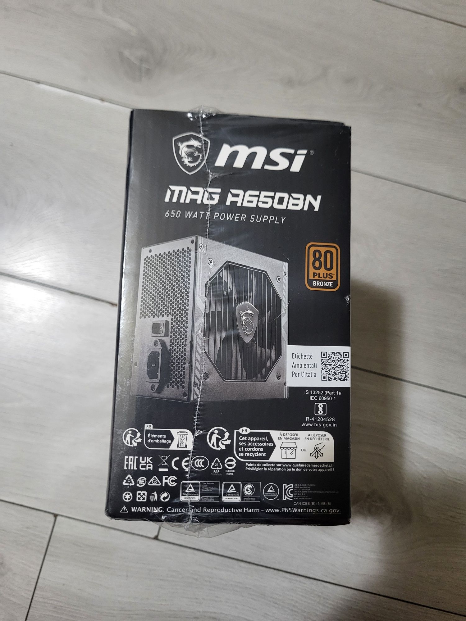 Nowy zasilacz MSI MAG A650BN 650W 80+