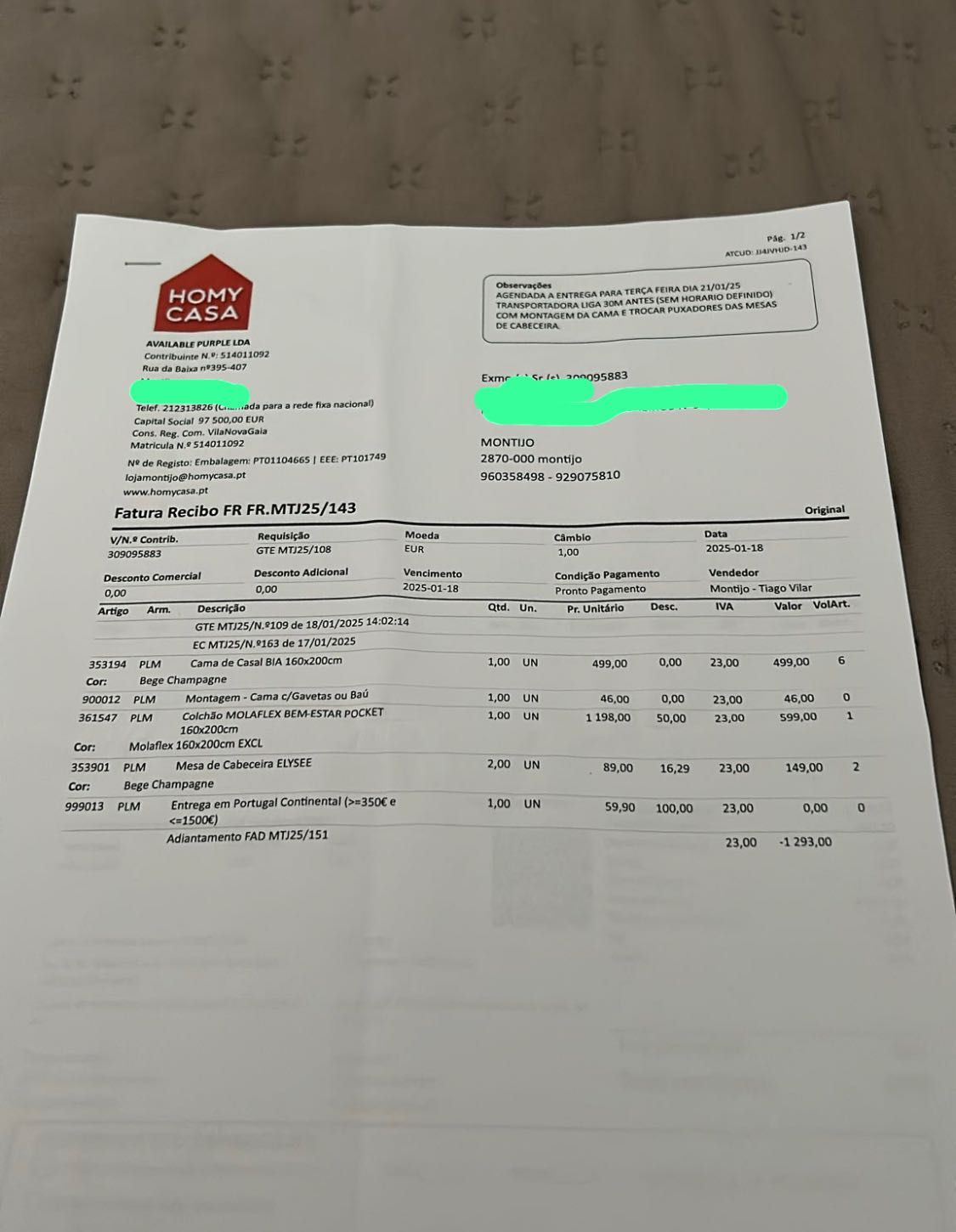Cama nova a venda