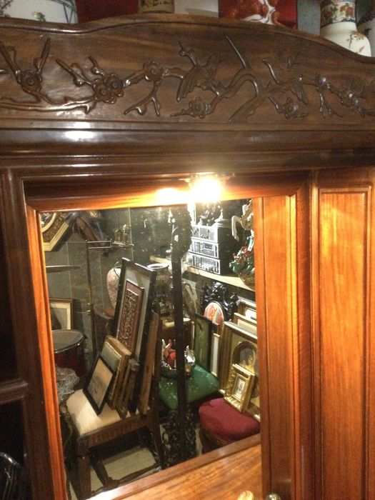 Toucador Secretária banqueta Madeira maciça de Pau Rosa China Anos 50