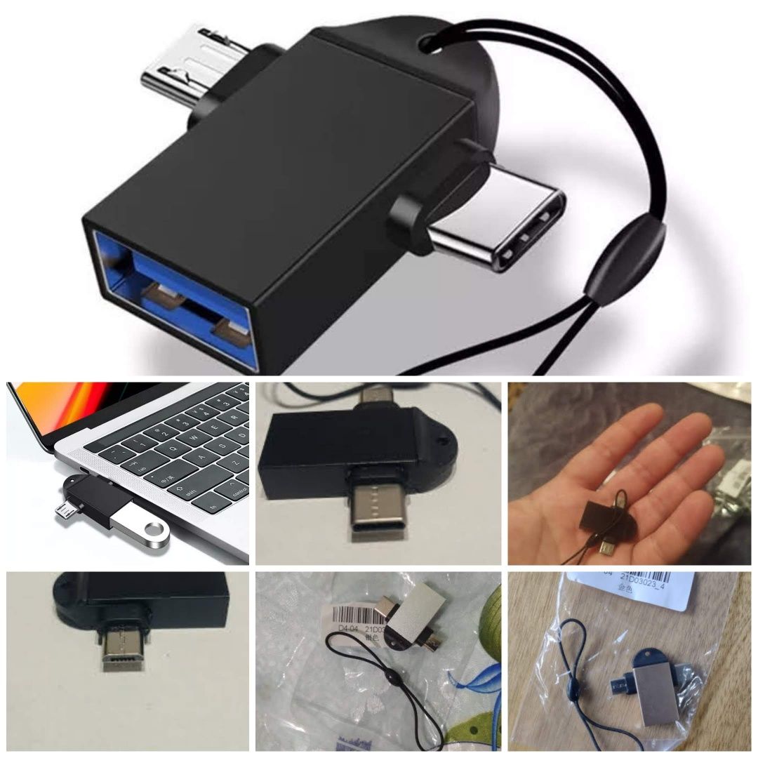 Adaptador Micro USB ou Tipo-C para USB