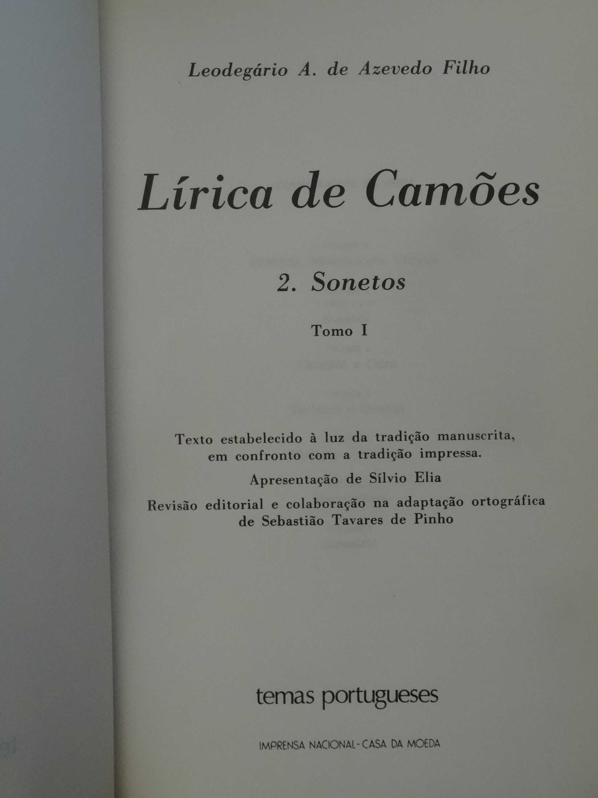 Lírica de Camões de Leodegário A. de Azevedo Filho