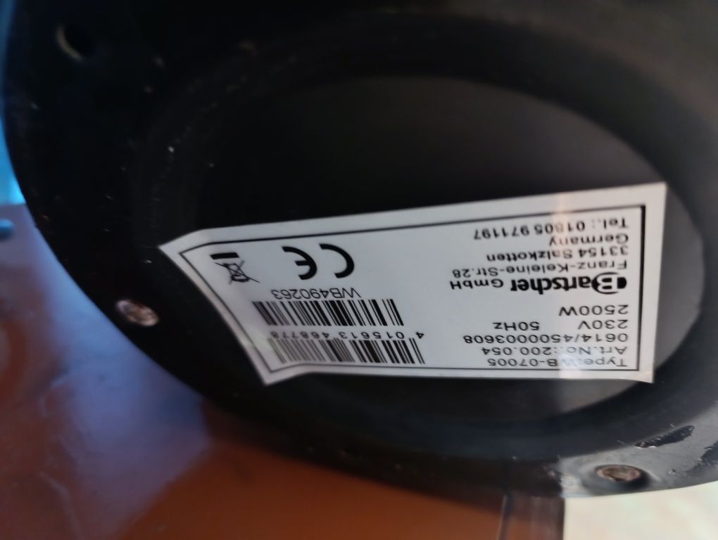 Podgrzewacz wody Bartscher 2500W 230V – Stan bardzo dobry