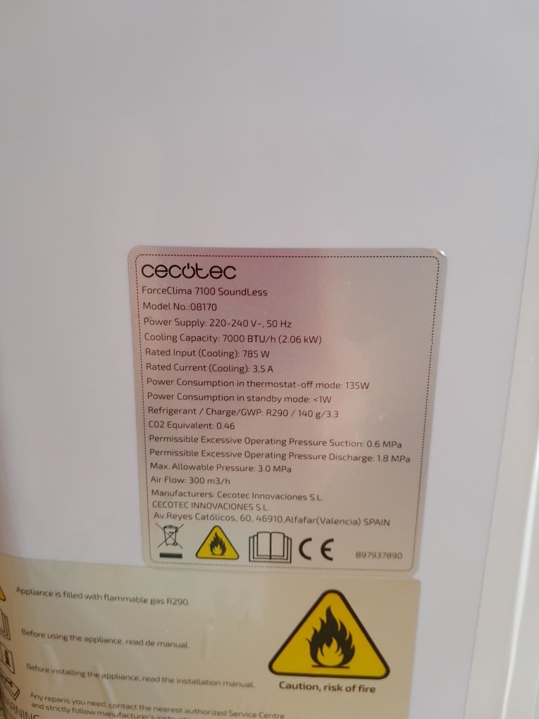 Ar condicionado portátil Cecotec 7000BTU