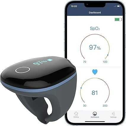 Pulsoksymetr O2 w kształcie pierścienia – monitor snu SpO2 iOS/Android