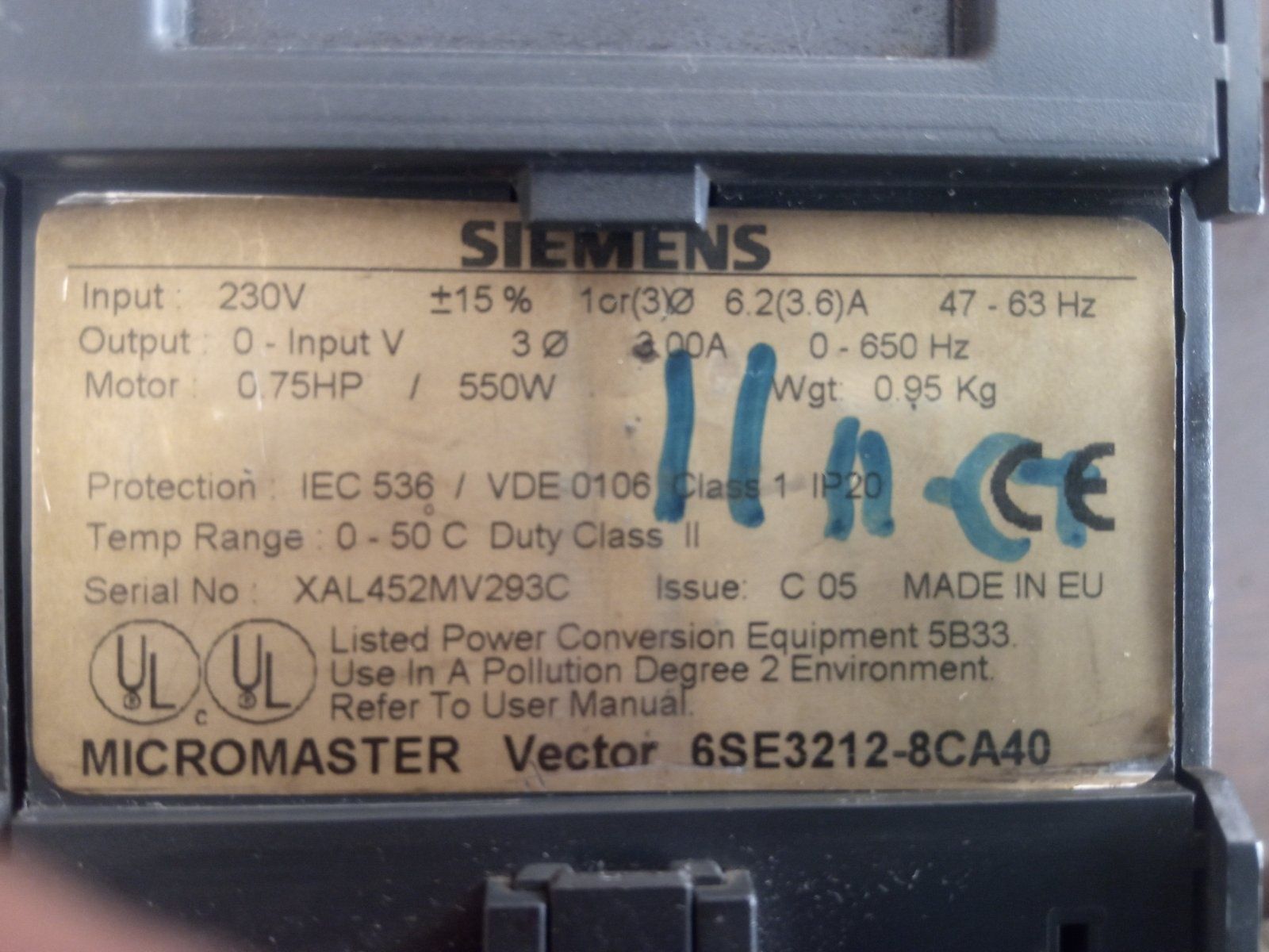 Преобразователь частоты SIEMENS Micromaster Vector