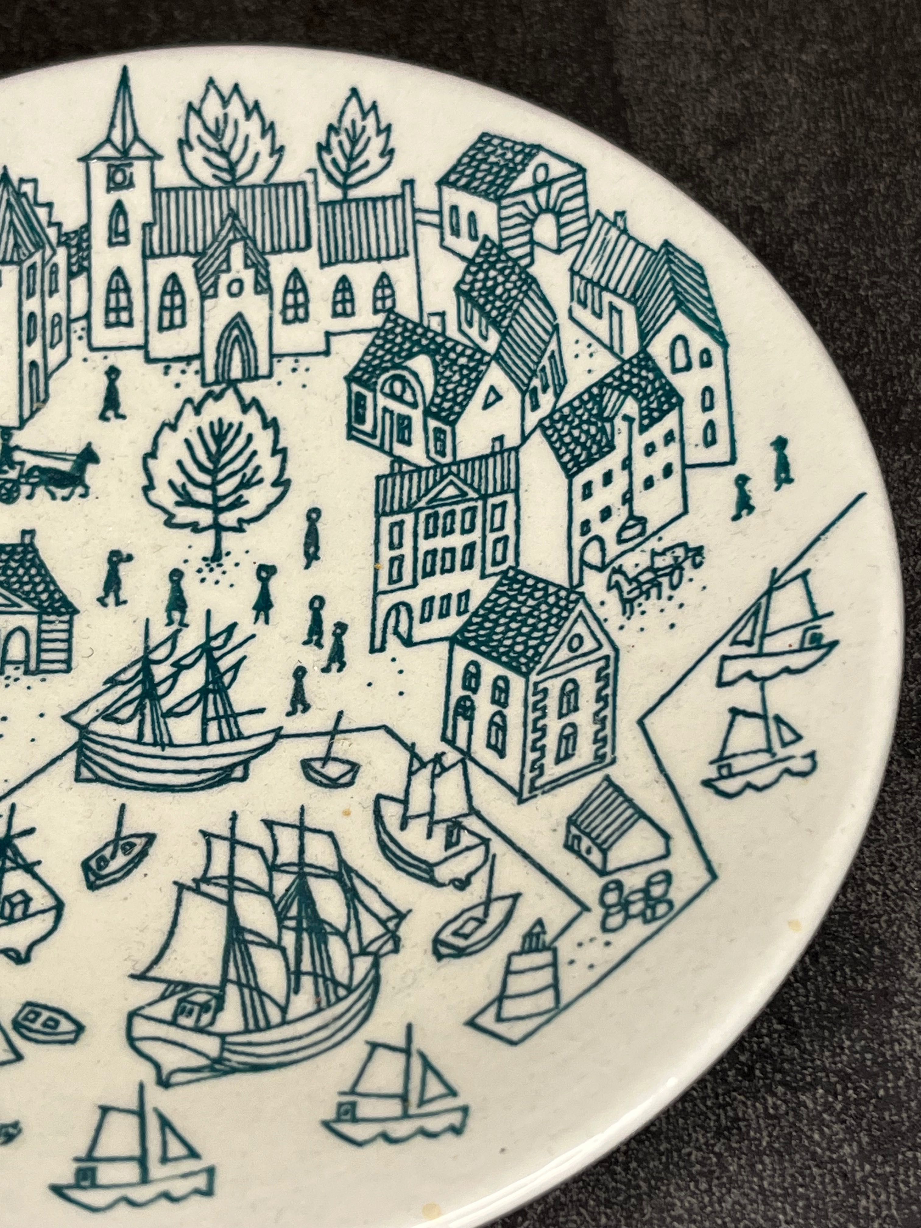 Porcelanowy talerzyk Hoyrup Denmark. Porcelana Dunska lata 60