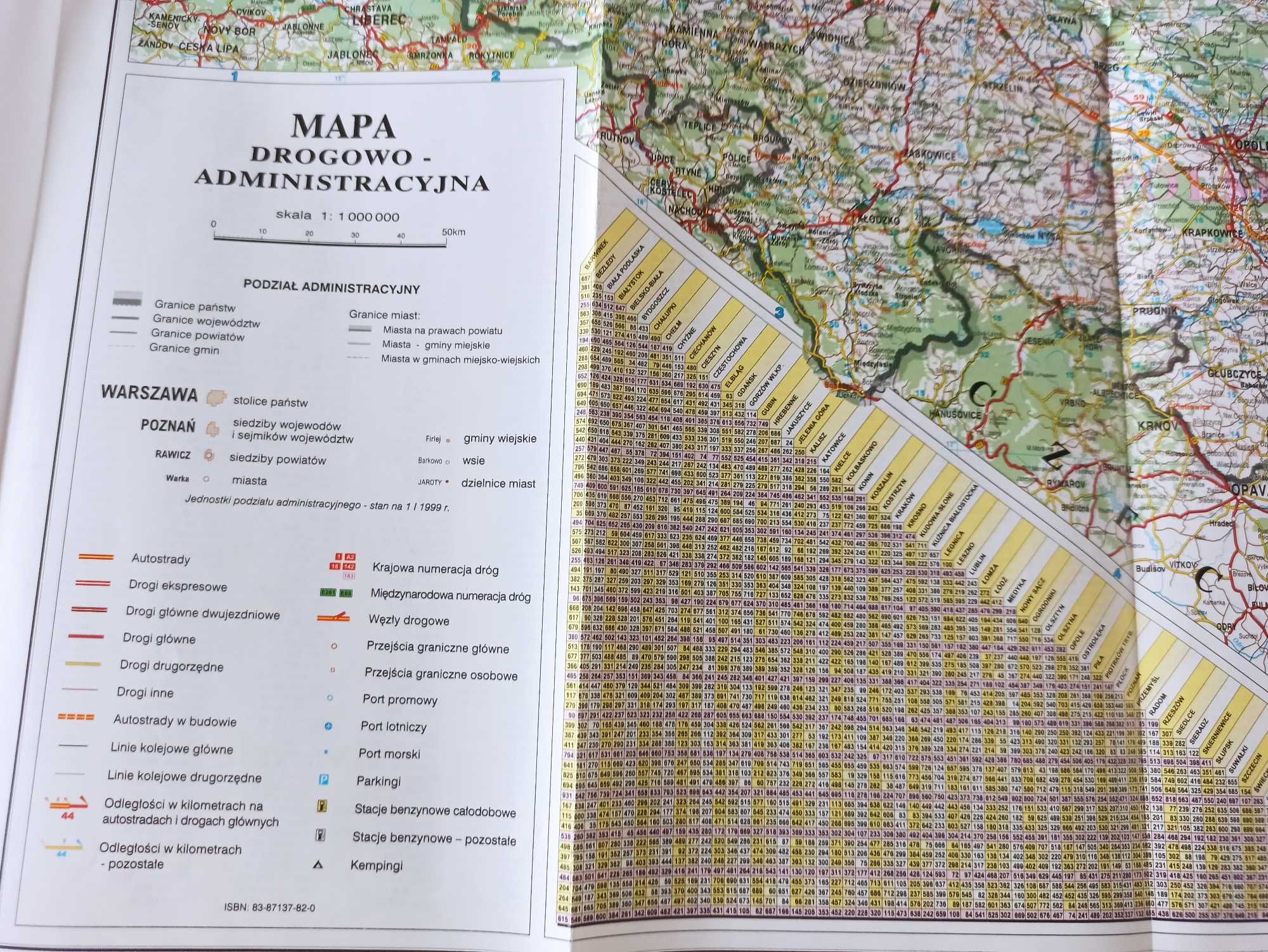 Mapa samochodowa Polski Orlen 2000/2001 stan bdb