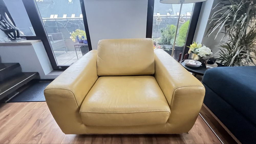 Skorzany , duzy i elegancki fotel sprzedam