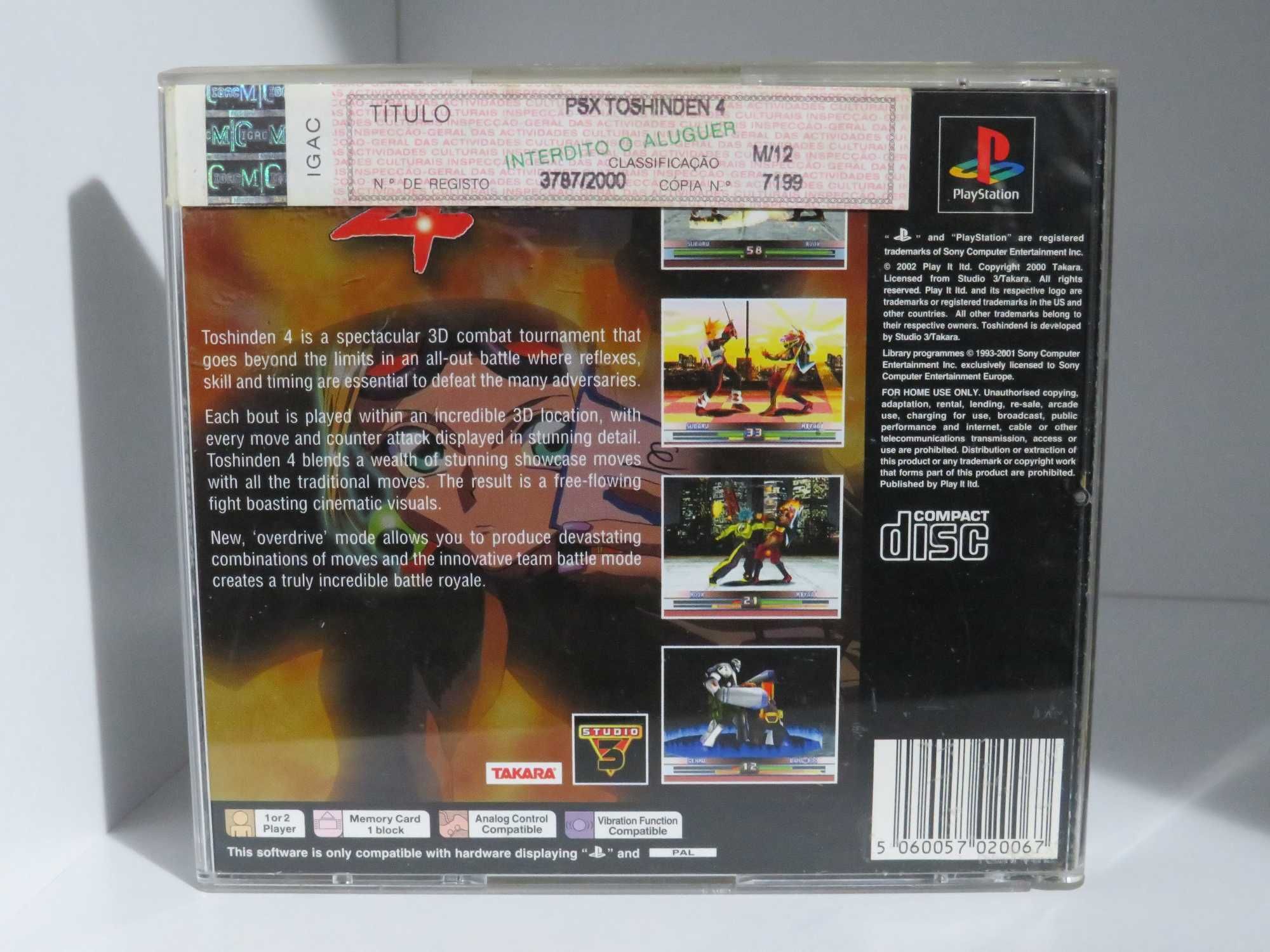 TOSHINDEN 4 PS1 playstation, Excelente estado, RARO