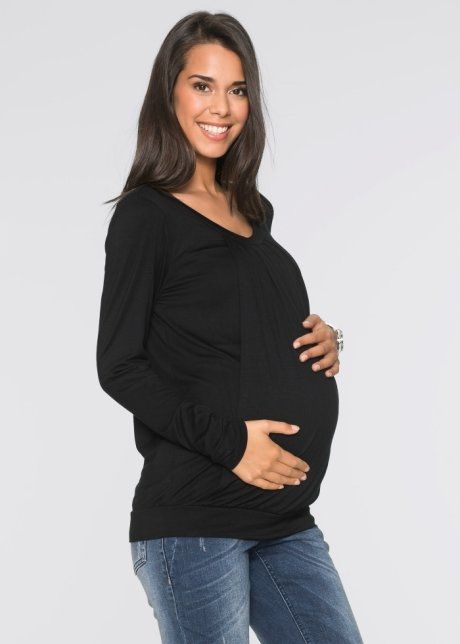 B.P.C bluzka ciążowa czarna długi rękaw 40/42.