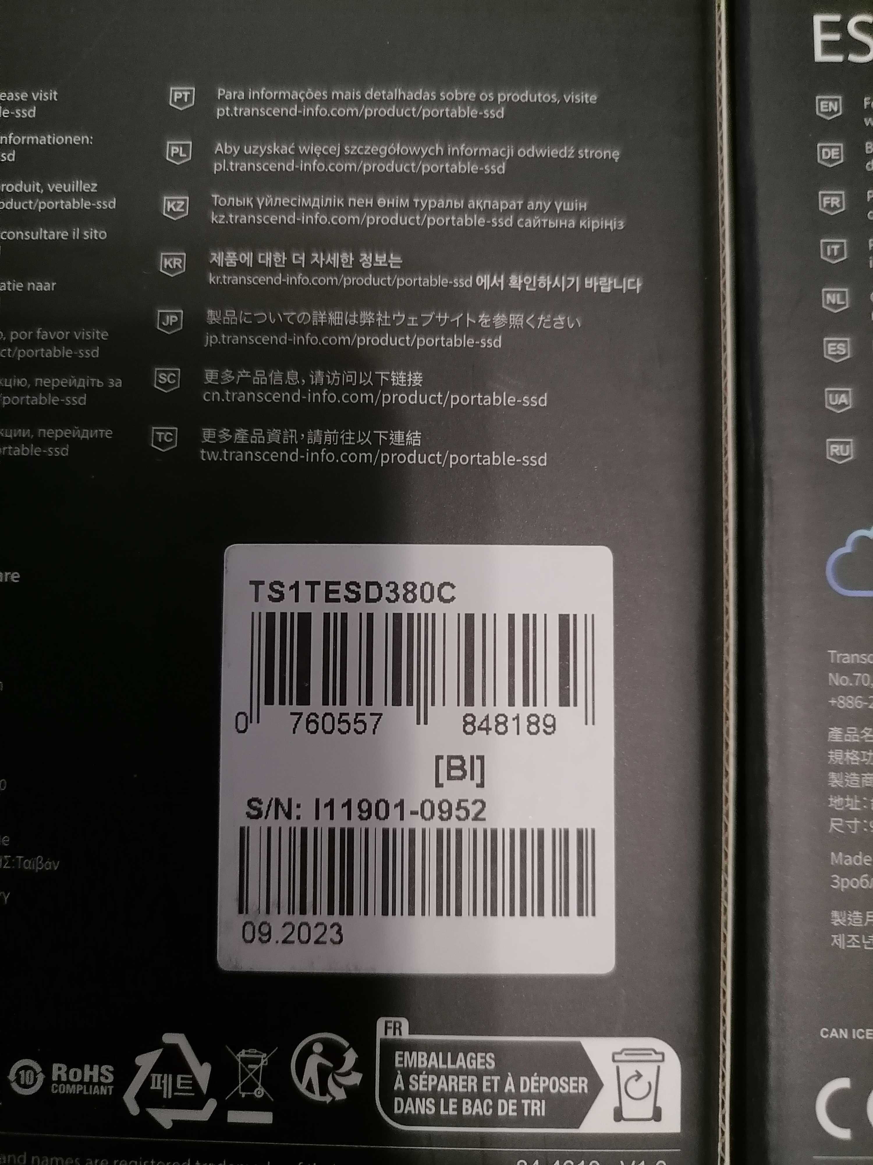 SSD накопичувач Transcend ESD380C 1TB USB 3.1 Type-C (TS1TESD380C)