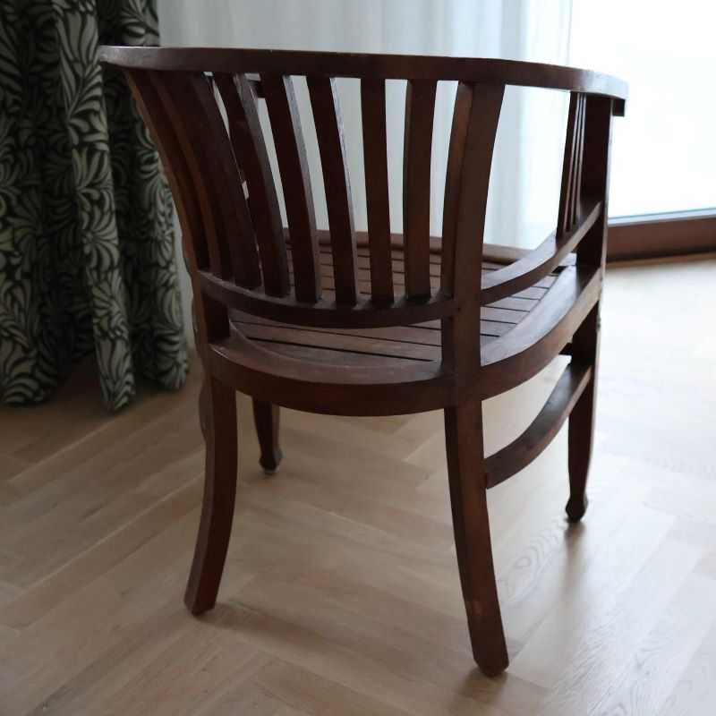 fotel krzesło drewniany egzotyczny kolonialny kubełkowy indyjski