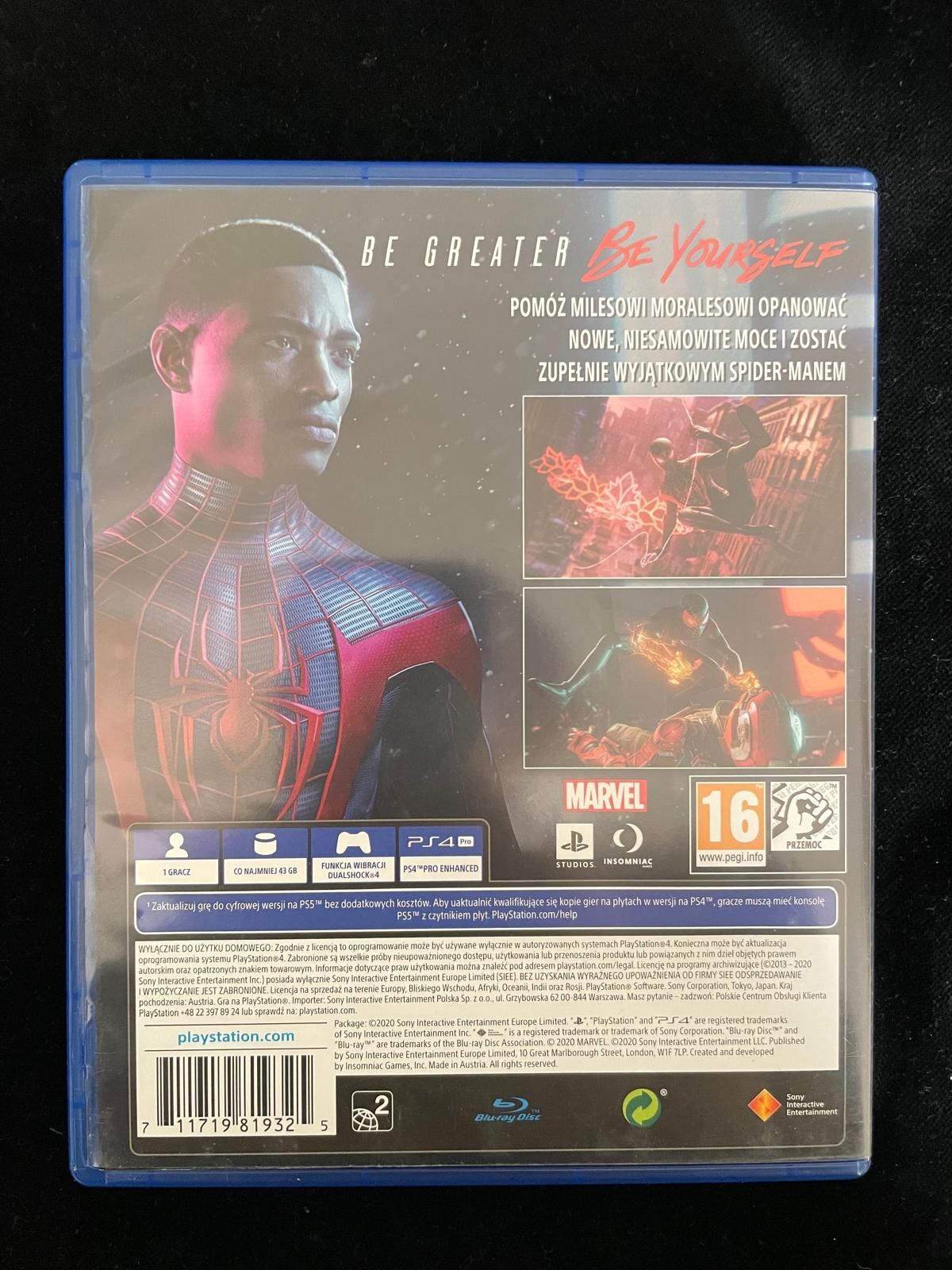 Spiderman Miles Morales PL Dubbing po polsku Gra na PS4 i PS5 stan BDB