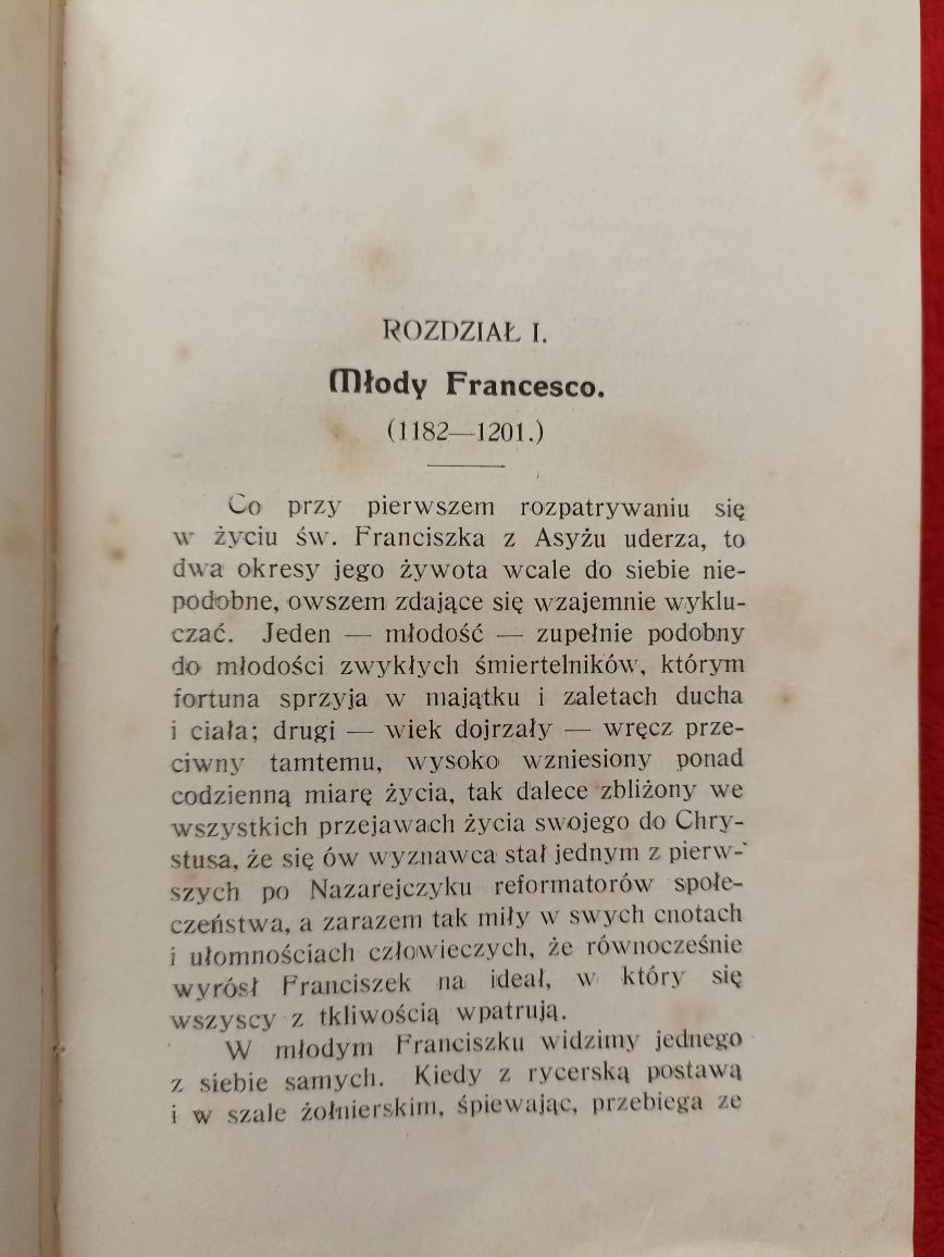 Żywot św. Franciszka z Asyżu wyd. z 1912 r.