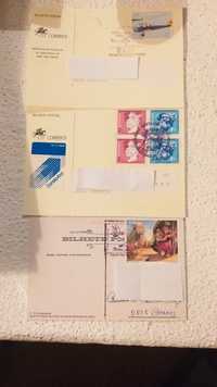 Bilhetes postais antigos com selos