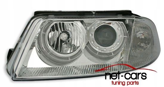 Reflektory Lampy przednie VW PASSAT B5 FL 3BG ANGEL EYES Chrom