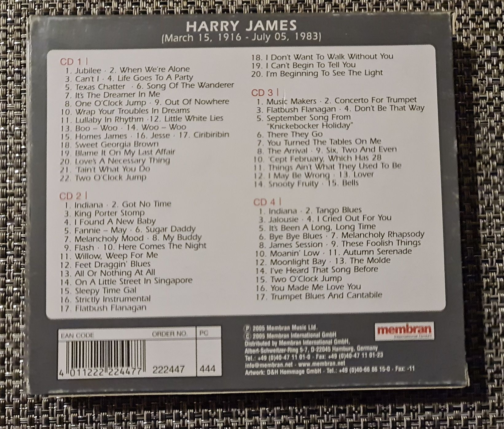 Sprzedam 4×cd Harry James