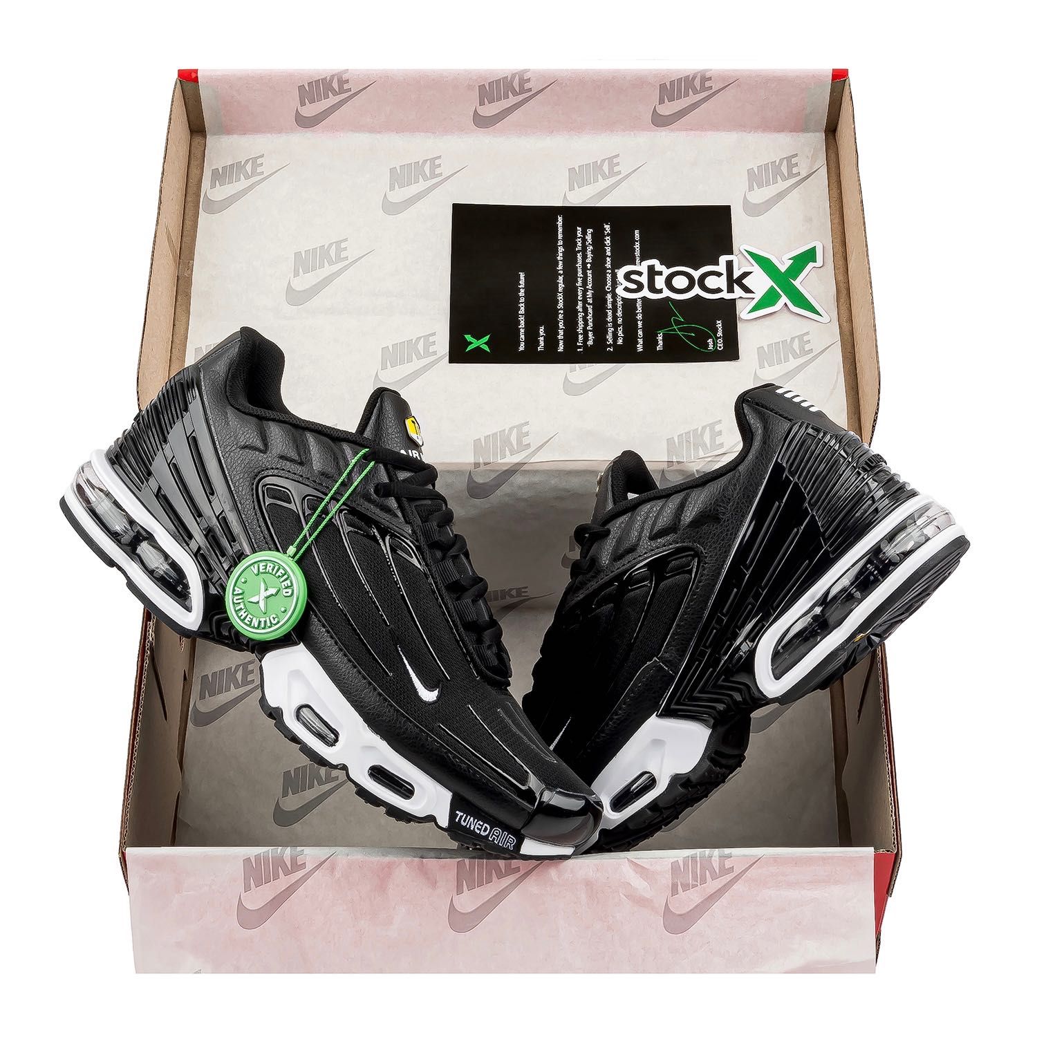 Мужские кроссовки Nike Air Max TN Plus 3 Leather Black White. 41-45