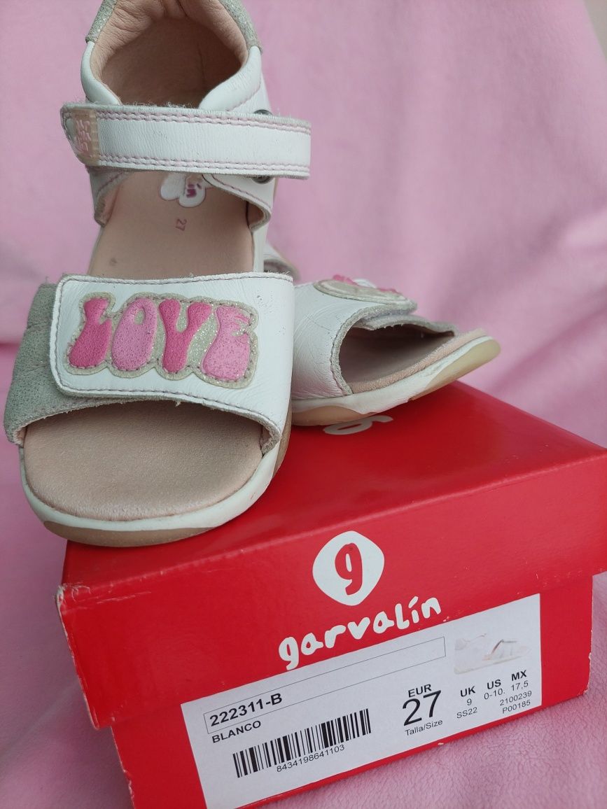 Garvalin sandały sandałki dla dziewczynki rozmiar 27