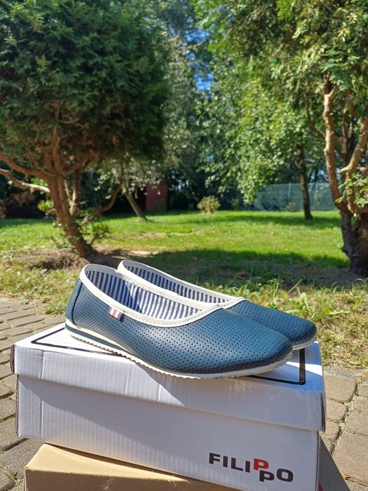 Skórzane baleriny Filippo