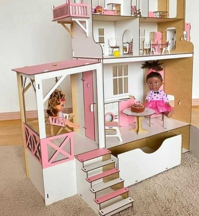 Будиночок для ляльок Барбі з меблями, ліфтом Ляльковий будинок для ЛОЛ