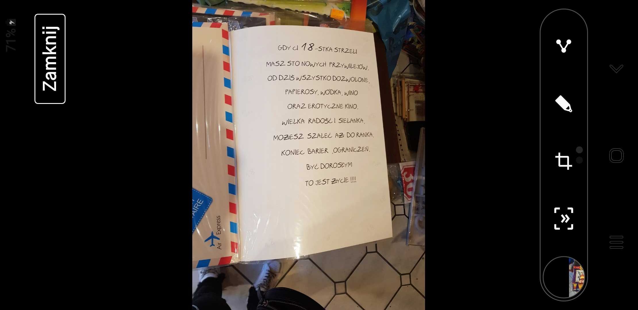 Mega duża kartka urodzinowa na 18-stkę