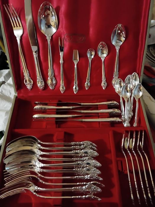 Мельхиоровые ложки вилки ножи Троянда серебряная роза мельхиор мнц