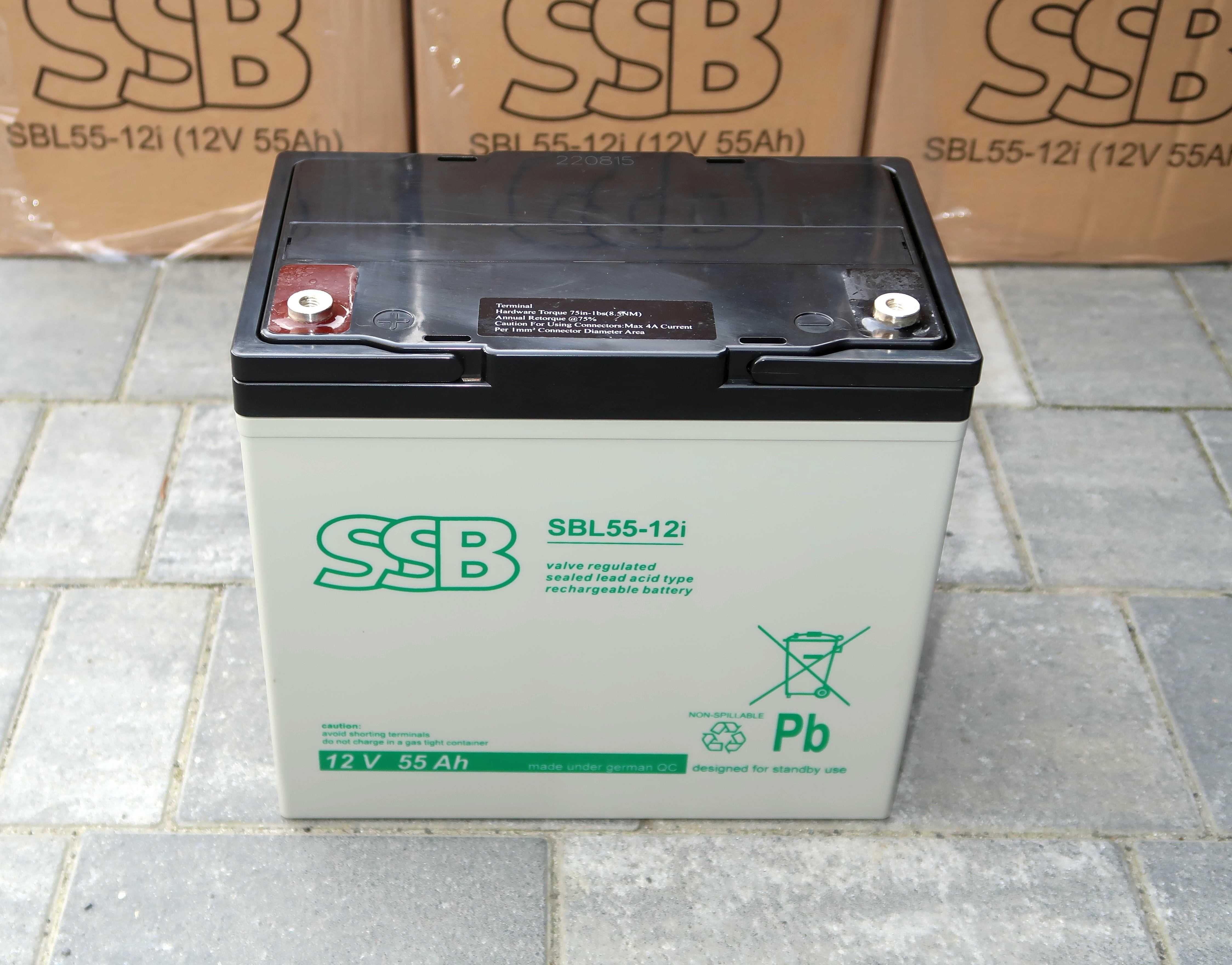 Akumulatory 12V 55Ah AGM SSB SBL55-12i – NOWE – do wózka inwalidzkiego
