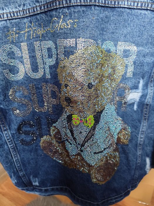 Katana jeansowa z misiem L. Nowa