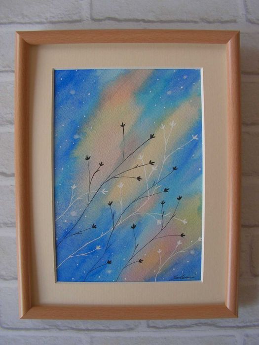 Akwarela "Blask poranka" - oprawiona