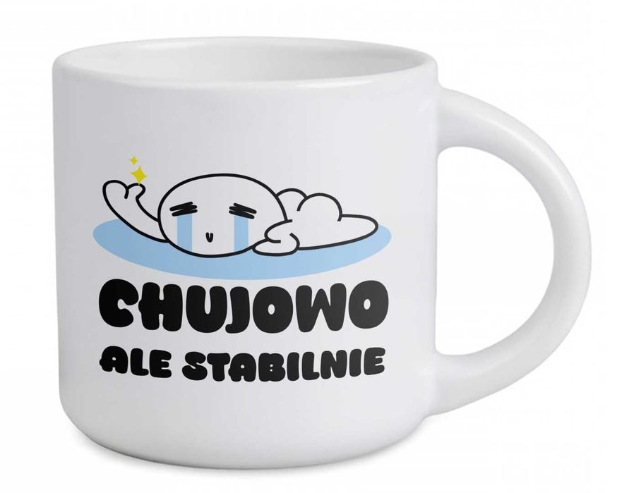 Kubek „Chu*owo ale stabilnie” – ironiczny nadruk