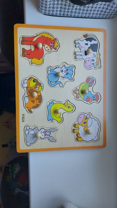 Пазл рамка вкладиш дерев'яний Домашні тварини +ПОДАРУНОК