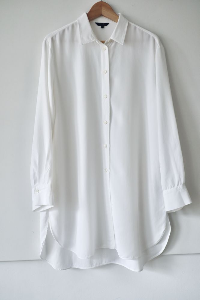 Massimo Dutti Długa biała koszula tunika oversize