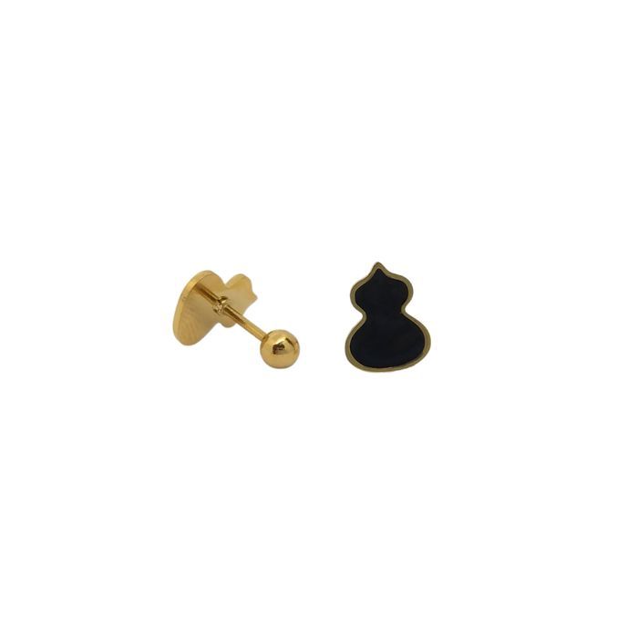 Złote Kolczyki Tureckie Kuleczka Piercing Stal Chirurgiczna