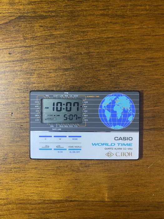 Часы Travel Casio с мировым временем. Япония. Винтаж. Оригинал.