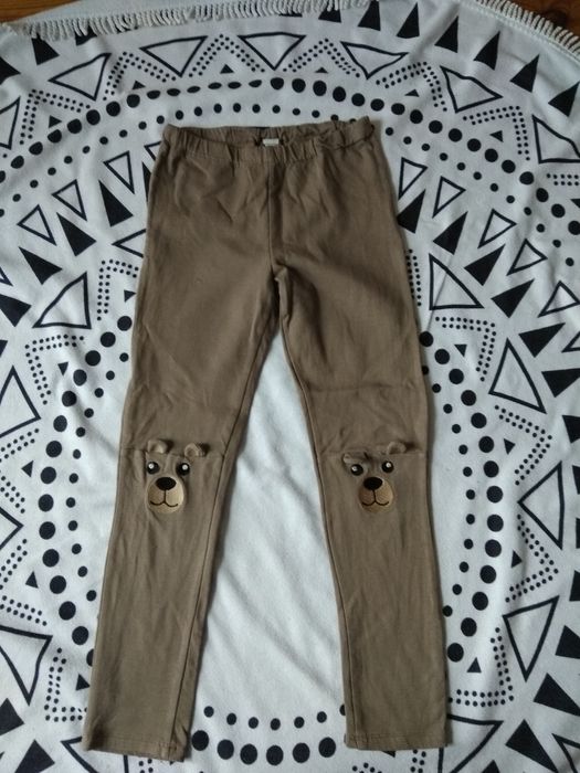 Legginsy brązowe w misie Dzień Pluszowego Misia 122/128 Uniq mini