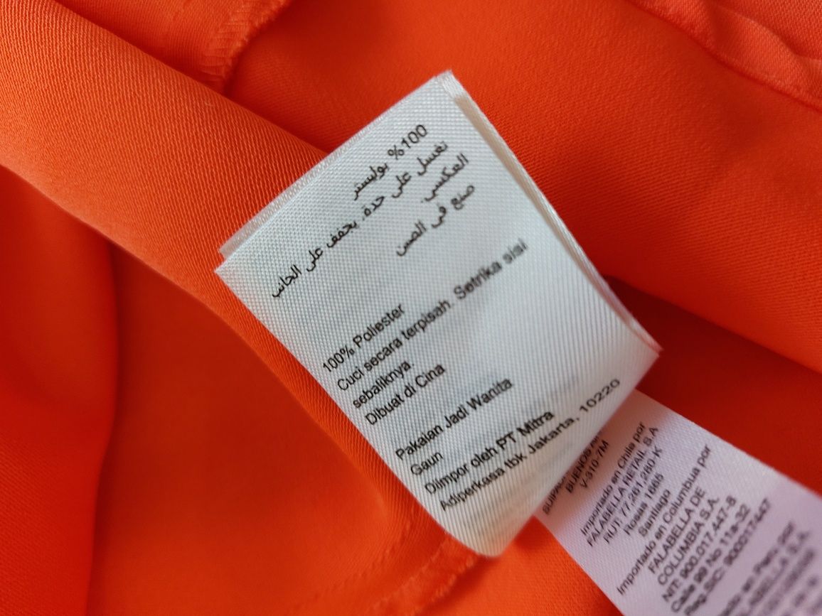 Pomaranczowa asymetryczna sukienka na jedno ramię s