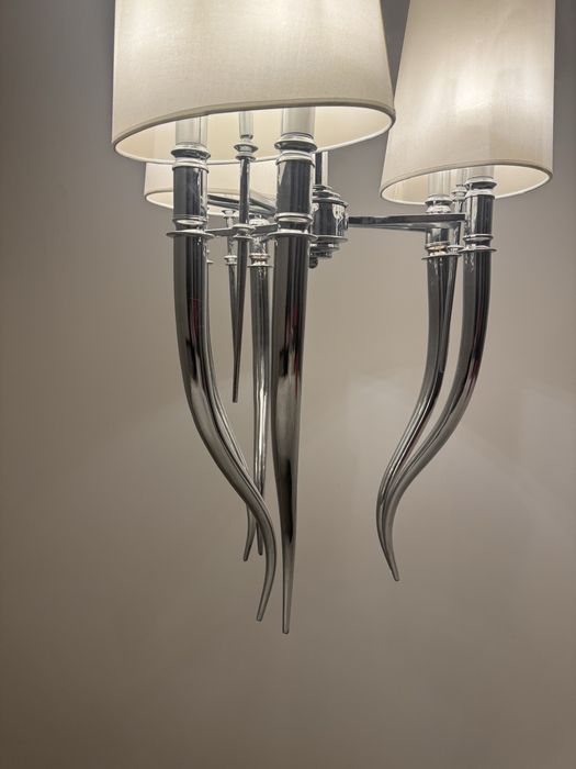 Azzardo Diablo lampa srebrna , bialy klosz