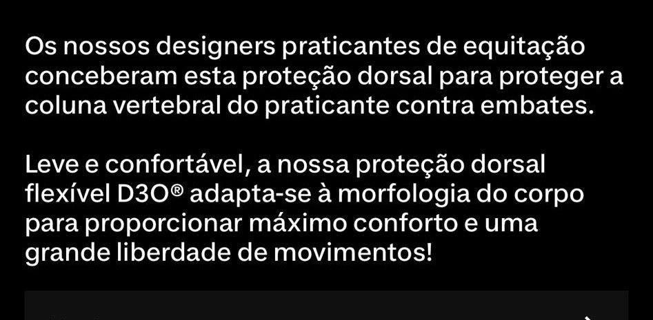 Proteção dorsal equitação