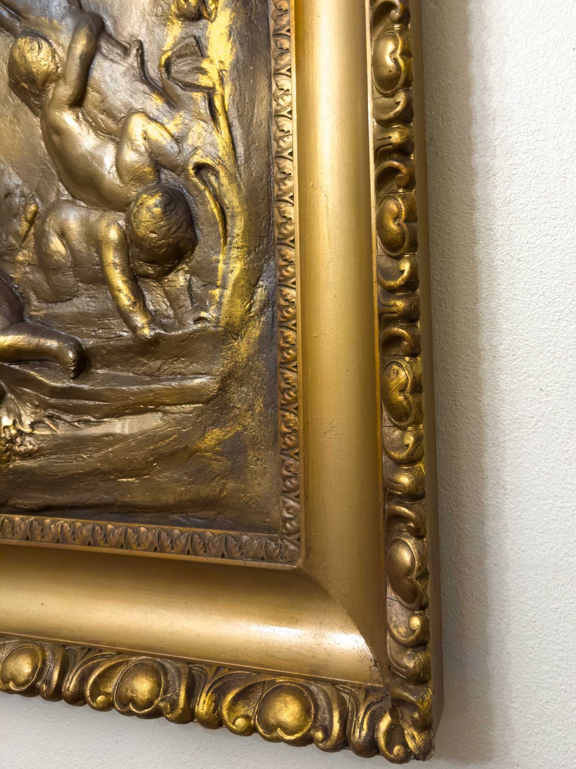 Quadro terracota jardim Paraíso anjos | século XIX