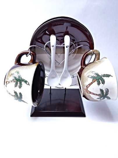 Керамический набор для кофе, или чая на подставке