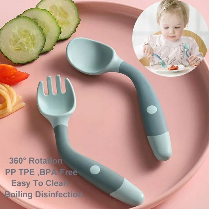 Conjunto talheres silicone bebé