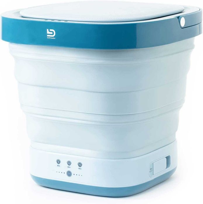 Mini máquina de lavar portátil dobrável para campismo, novo