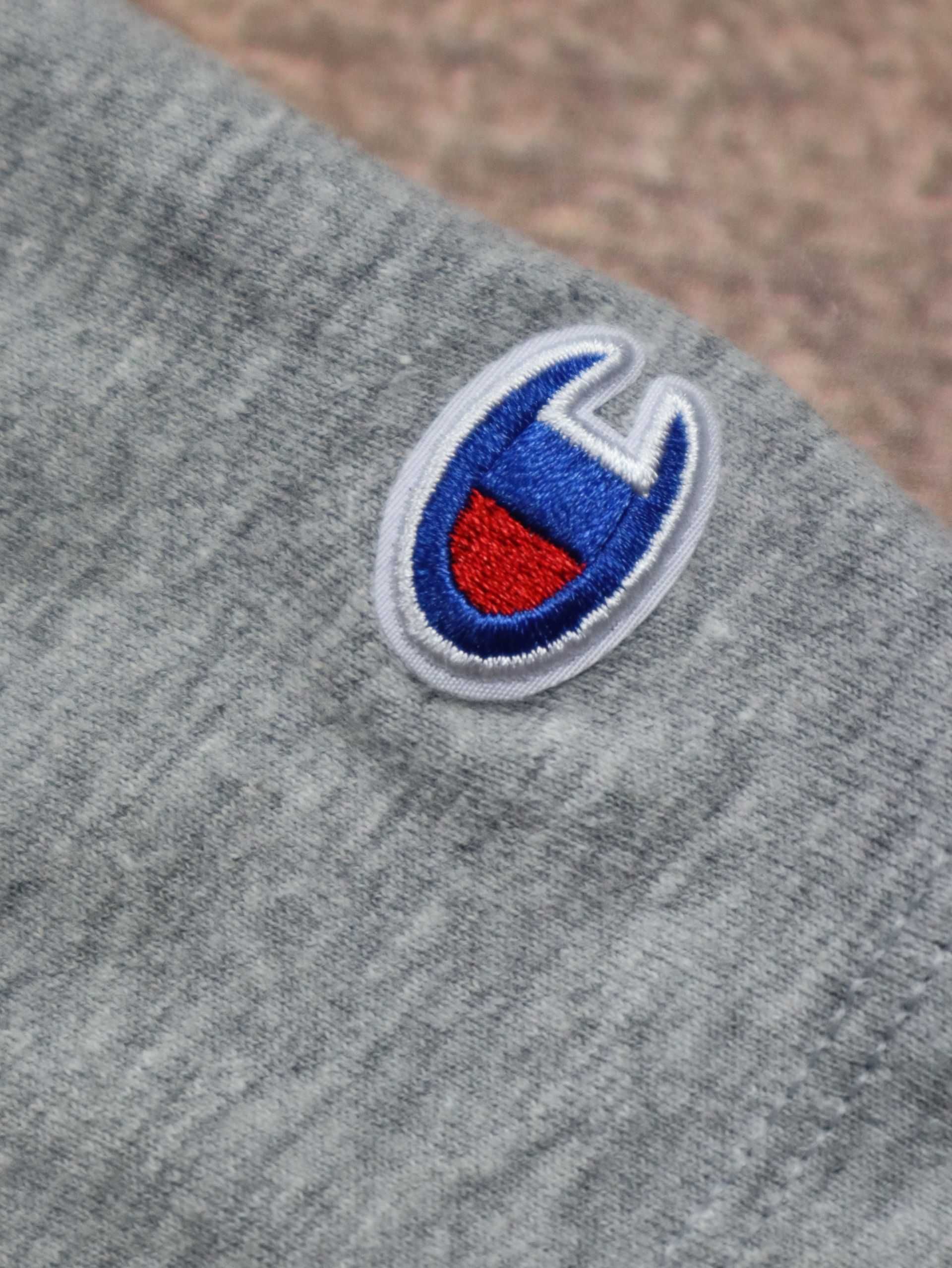 Champion Grey Tshirt tee szara koszulka z krótkim rękawem z logo