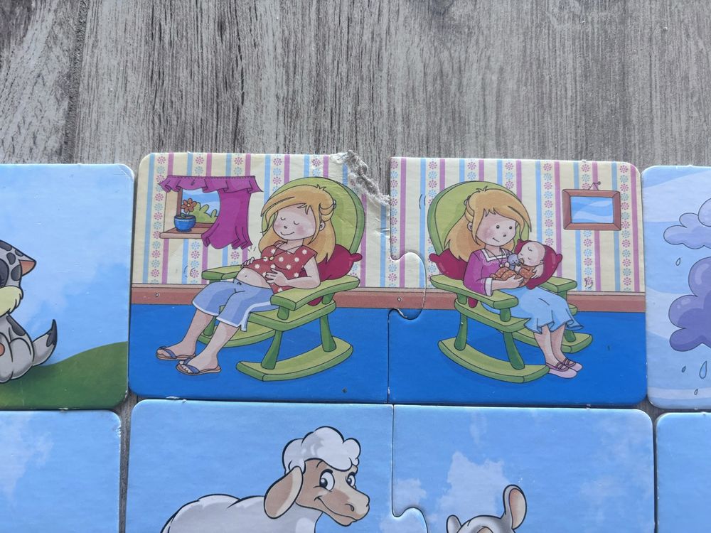 Gra edukacyjna przed i po puzzle